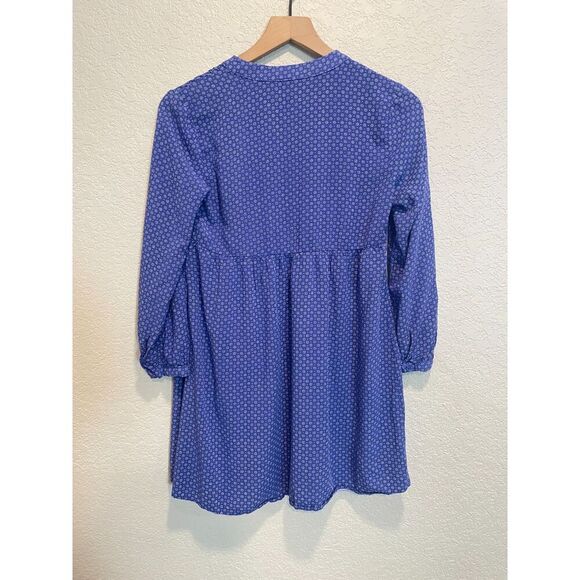 Old Navy Blue Pintuck Long Sleeve Dress Size XS - Picture 2 of 5